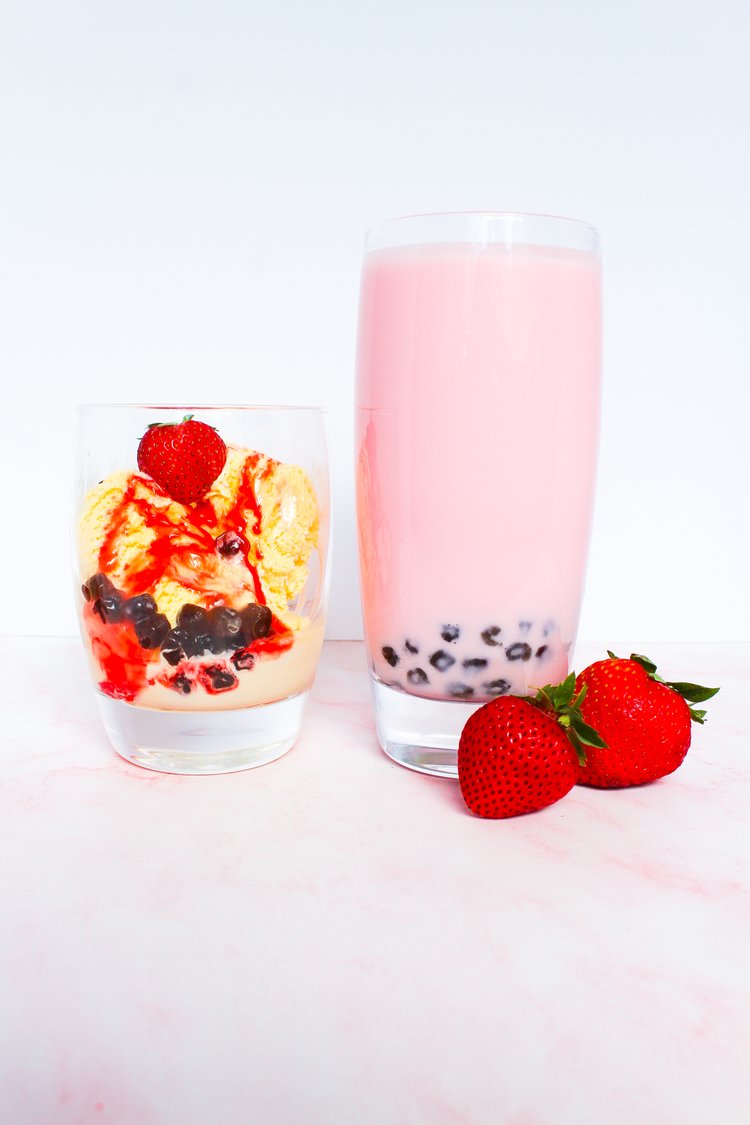 Creamy Strawberry Bubble Tea