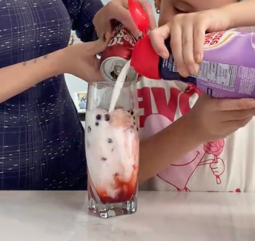 Dirty Soda + Strawberry Boba