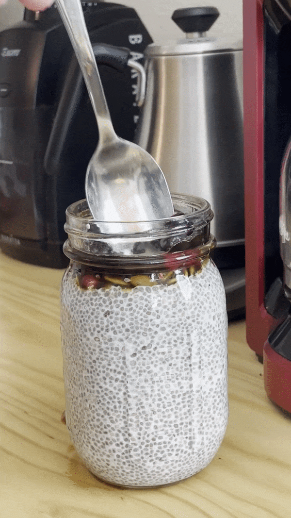 Chia Seed Pudding Topped with Boba