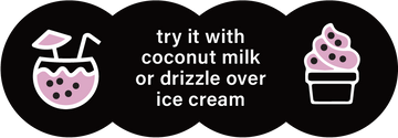 Illustration of tropical drink and ice cream topped with Taro BOBABAM